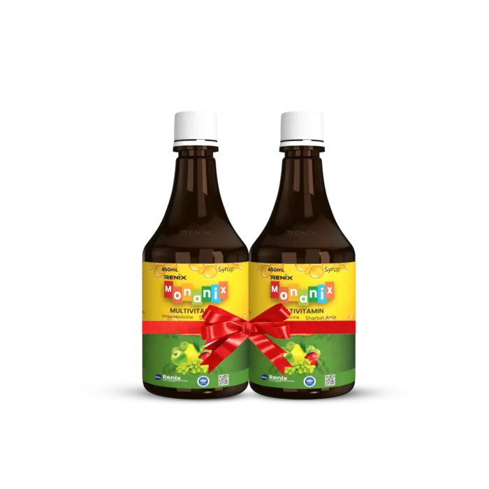 মনানিক্স মাল্টিভিটামিন কম্বো (২টি সিরাপ): ৫ বছর থেকে ১২ বছর বয়সী শিশুদের জন্য।